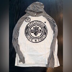 Affliction Black and White Men's Hoodie